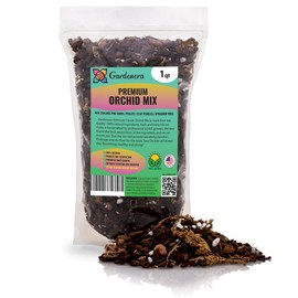 Premium Orchid Soil Mix by Gardenera - Hand Mixed New Zealand Pinus Radiata 100% Natural Potting Soil Bark Mix - for Phalaenopsis Orchid - 1 Quart - Made in USA