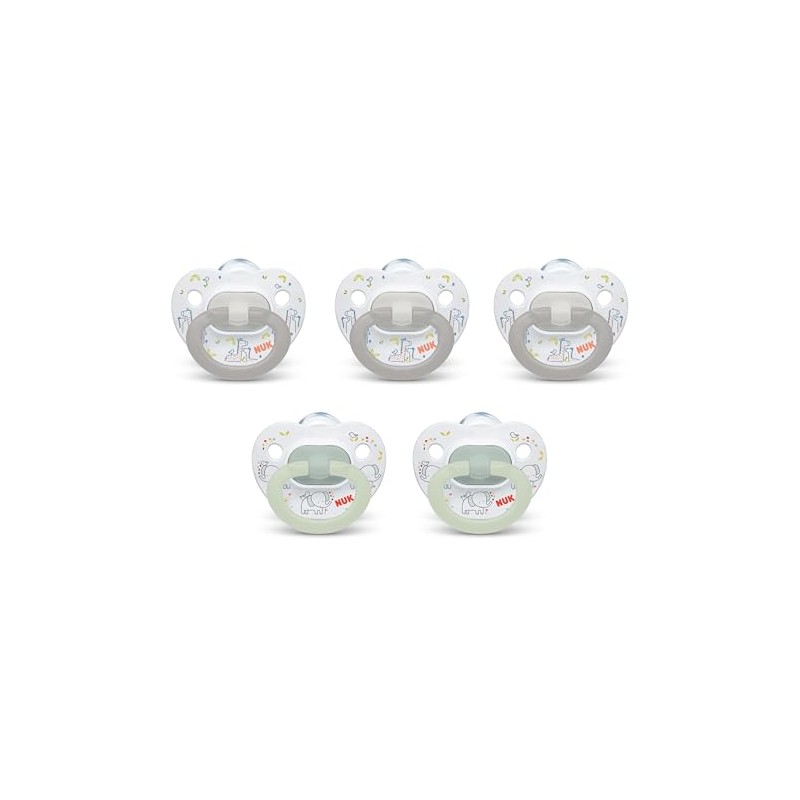NUK Orthodontic Pacifiers, 0-6 Months, 5-Pack