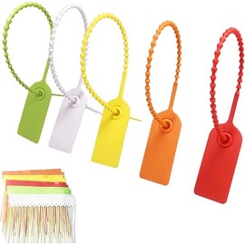 100 Pcs Cintillo Sello de Seguridad, Sellos de Plástico para Manipulación, 25cm, 5 Colors, para Etiquetas de Seguridad Autoblocantes para Extintor, Lo