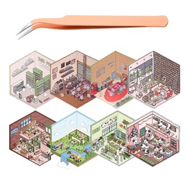 Wmzjnljy 8 Sets DIY 3D House Stickers Make Your Own Sticker 3D Scene Stickers Miniature Simulated Cabin Scene(U87-8)