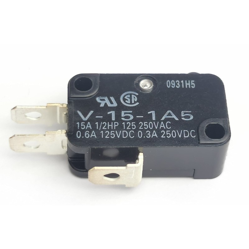 OMRON ELECTRONIC COMPONENTS V-15-1A5 MICRO SWITCH, PIN PLUNGER, SPDT 15A