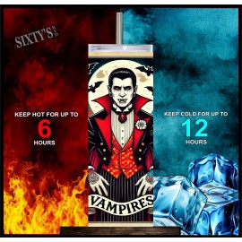 SixtysKid Vampires Suck Tarot Cards - 20oz. Stainless Steel Tumbler w/SS straw+