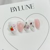 Dessert Strawberry Handmade Nail Tips Pink Kitty Nail Tips -