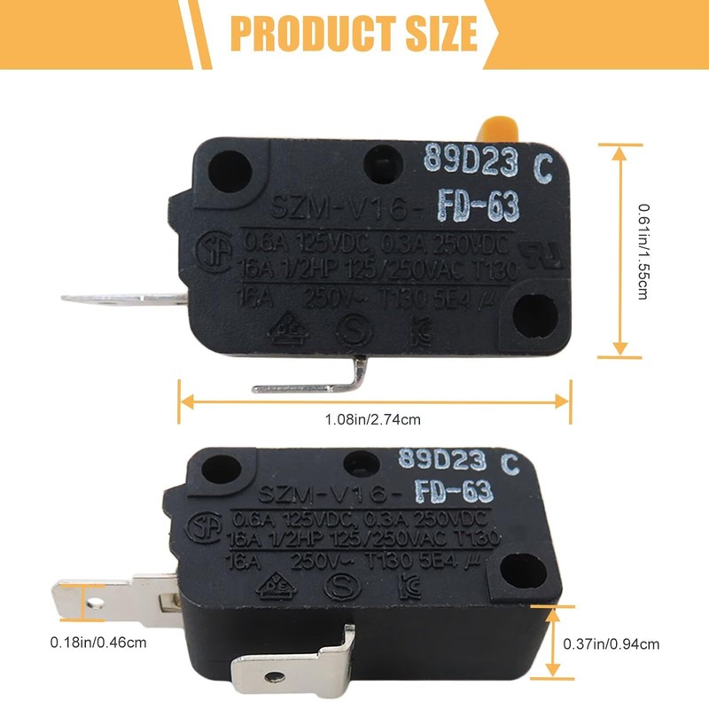 Suifaqi 4-Pack SZM-V16-FA-63 Microwave Door Switch for LG GE Microwave