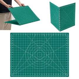 Teenyyou 18" x 24" Self Healing Travel Folding Cutting Mat with Grid for Quilting Sewing Craft Hobby Board Sewing Cutting Mat for Quilting Leather Fabric Crafting Scrapbooking Art Clay, A2+, Green