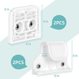 Miumoon No Drill Retractable Baby Gates Parts, Medium Size No Drilling Accessory for 71" Miumoon Retractable Gate (White, Medium)