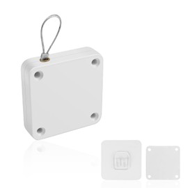 KINHARD White Automatic Door Closer, Door Closer No Drilling, Automatic Door Closer with 1.2 m Long Pull Cord, Suitable for All Types of Aluminium Doors, Wooden Doors, Sliding Doors