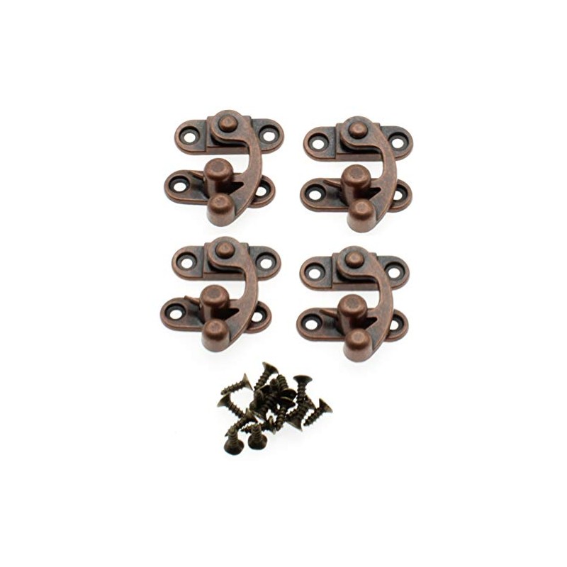 Antique Vintage Lock Clasp Right Latch Hook Hasp,LBTODH 4 Pack