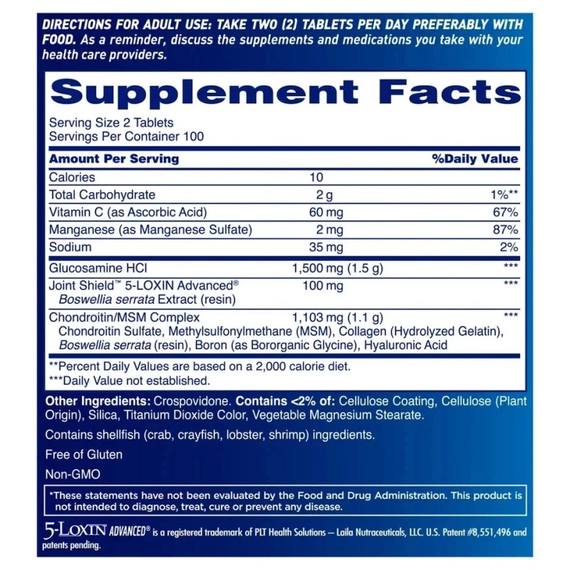 100% Pure Osteo Bi-Flex Triple Strength Dietary Supplement Tablet (200