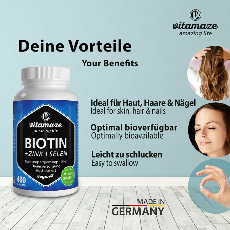 Biotin Hair Growth 10.000 mcg Complex - with Selenium and