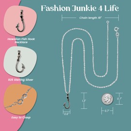 FashionJunkie4Life Dainty Tropical Summer Pendant Necklaces, Sterling Silver