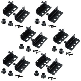 FarBoat 12Pcs Pivot Hinges 1.57" Concealed Hinges Heavy Duty Iron Hardware for Wood Door Furniture Cabinet Drawer (for 8mm Hole Black)