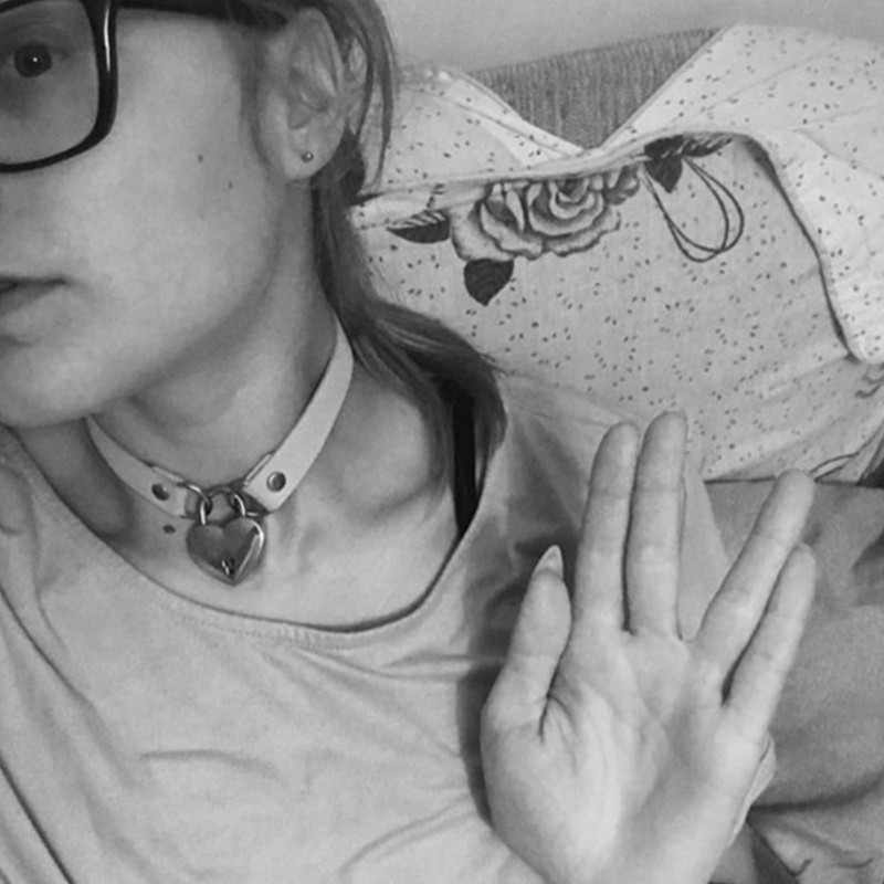 Stocking Stuffers Gifts for Women Goth Choker Necklace Heart Lock