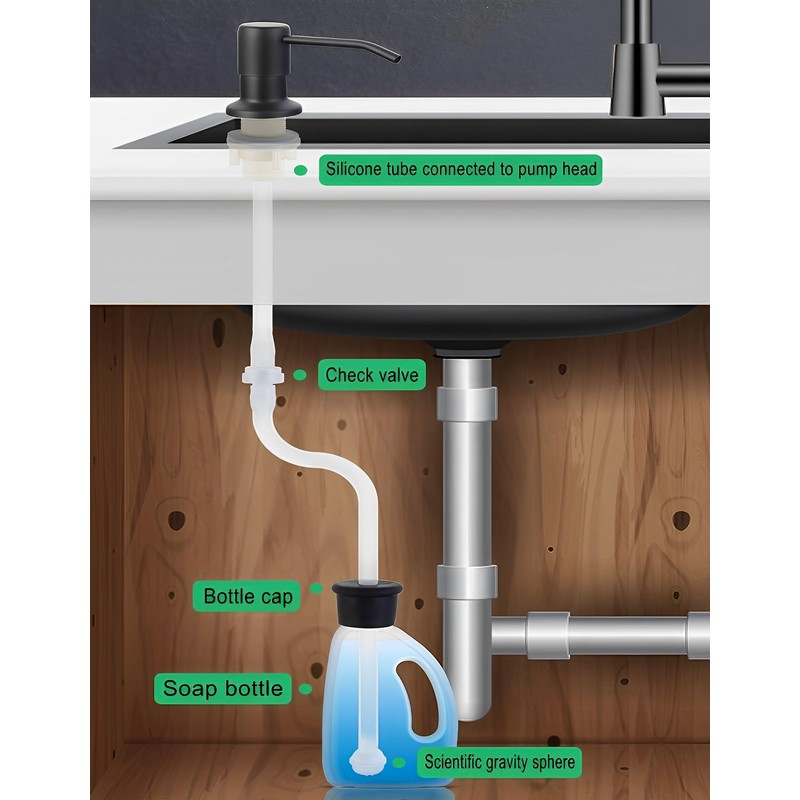 Soap Dispenser Extension Tube Kit, 47 Inch Kitchen Sink Soap