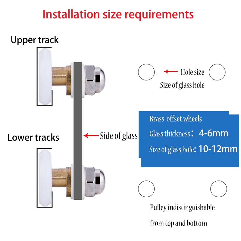 Cokritsm Shower Cubicle Rollers, 27 mm Shower Door Rollers, 8