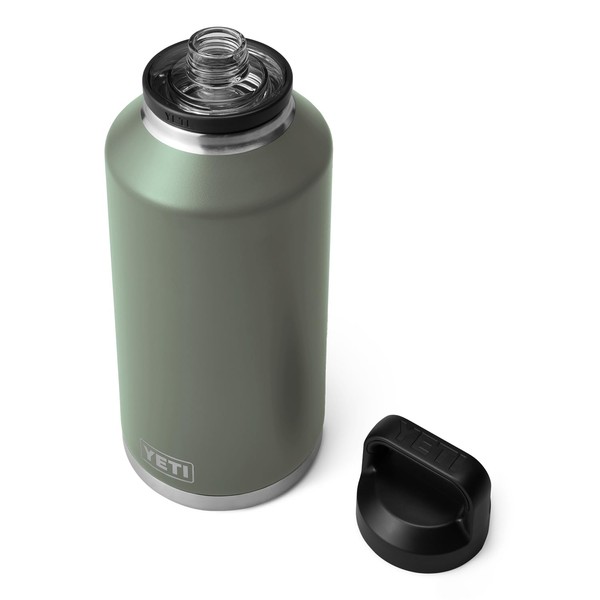 YETI Rambler 64 oz Bottle, Vacuum Insulated, Stainless Steel with Chug Cap, Camp Green