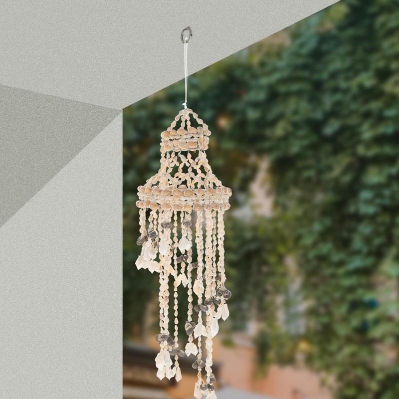 Veemoon Hanging Shell Wind Chime, Decorative Ocean Ring Chime Outdoor
