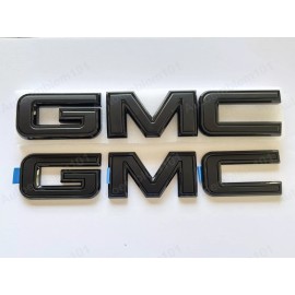 Genuine GM 2019-2023 GMC Sierra 1500 Front & Rear BLACK GMC Emblems MULTI PRO Tailgate OEM
