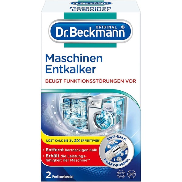 Dr. Beckmann Machine Descaler, Against Stubborn Limescale in Washing Machines and Dishwashers, Helps Prevent Functional Disorders, 2 x 50 g