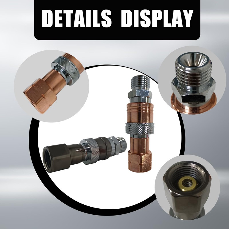 Upgraded Brass Oxy Acetylene Torch Quick Connect Fittings Sets,2PCS with