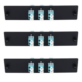 fyboptwu - 6 Fibers LC to LC OM3 Duplex Multi Mode Fiber Patch Panel with 3 pcs LC/LC UPC Duplex Multimode Fiber Optic Coupler Adapters Connector,3pcs