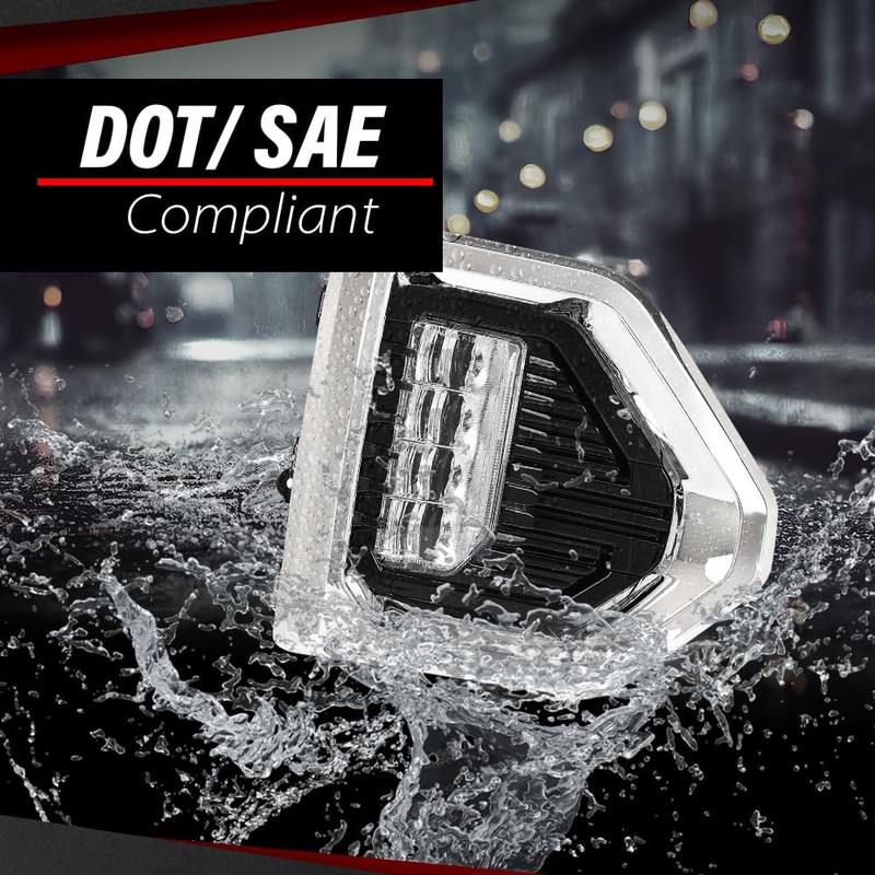 CROSSDESIGN Switchback LED Fog Lights w/Switch & Bezel Compatible with