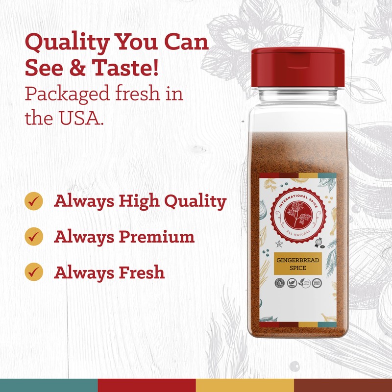 Gingerbread Spice Seasoning by International Spice, Ginger Spice for Cookies,