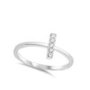 Clear CZ Simple Dainty Bar Stackable Midi Ring Sterling Silver