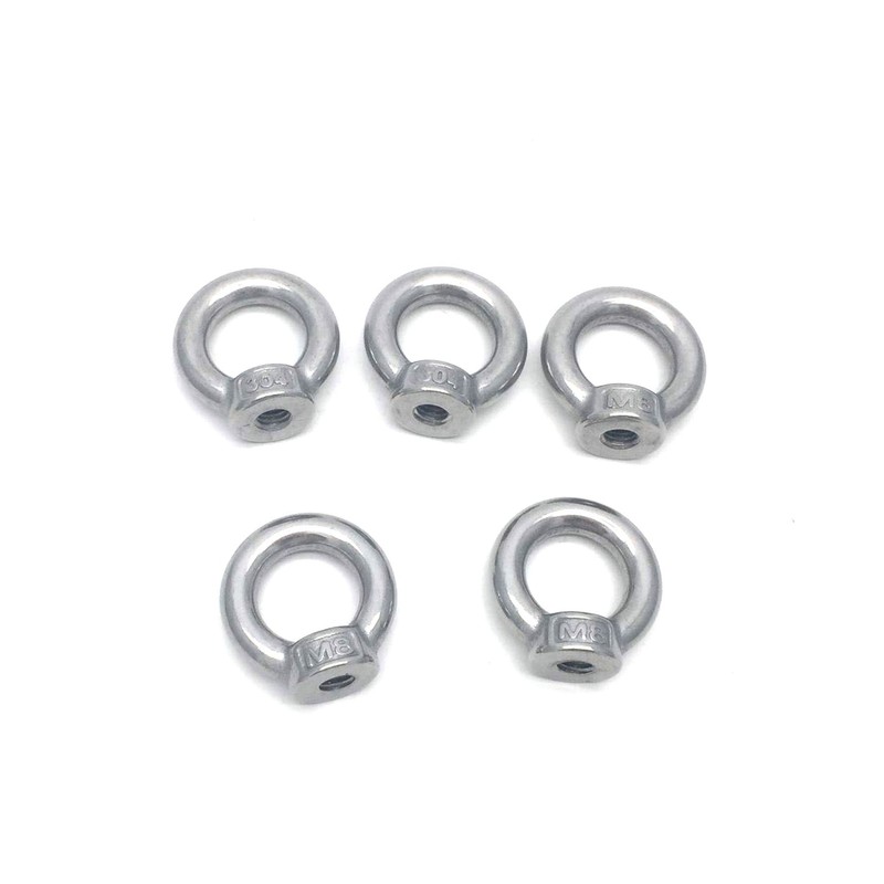 Antrader 10pcs 304 Stainless Steel Ring Shape M8 Lifting Eye
