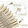 Tycoonest 12 Pcs Fineliner Pens, Black Ink Art Drawing Pens
