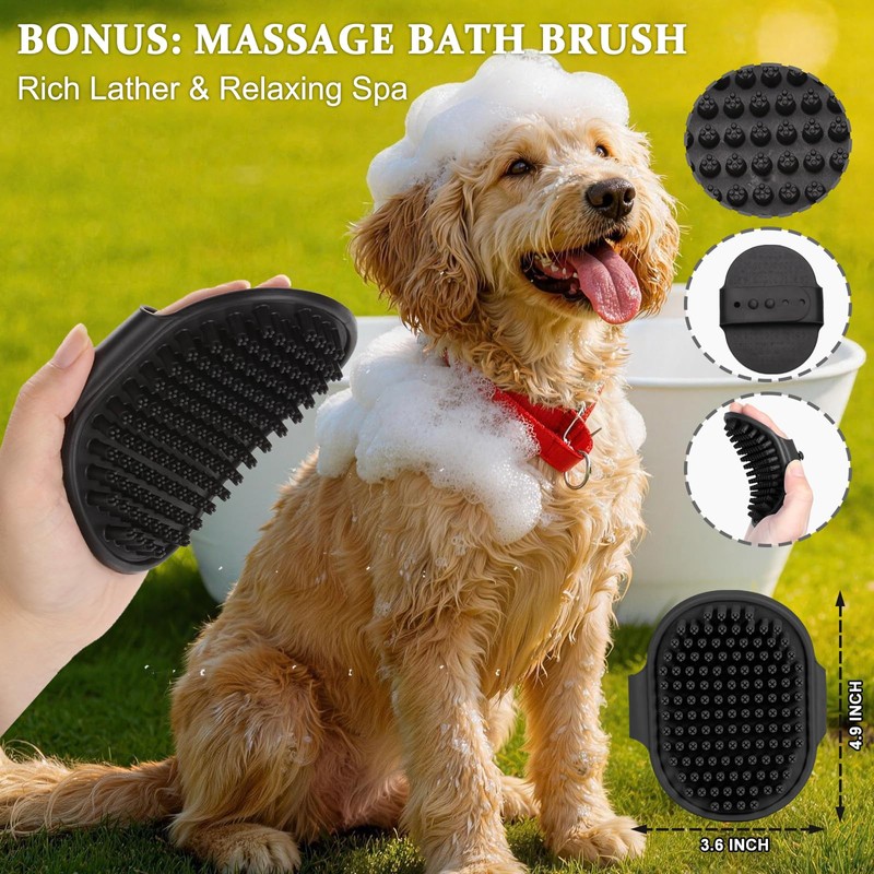 5-Piece Dog Grooming Kit, Large Long Pin Dog Slicker Brush