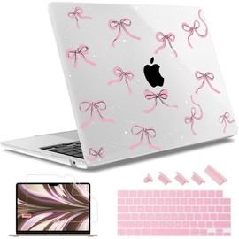 May Chen Compatible with M4 MacBook Air 15 inch Case 2025 2024 2023 A3241 A3114 M3 A2941 M2 with Liquid Retina Display & Touch ID, Plastic Hard Shell with Keyboard Cover - Star Bow