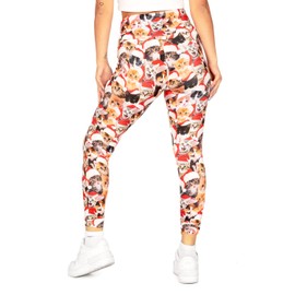 Tipsy Elves Womens Cute Multicolor Christmas Cat High Waisted Leggings with Hidden Waistband Key Pocket Size X Large