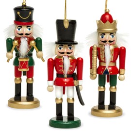 SIKORA NK-F Large XL Nutcracker Figures Christmas Tree Pendant Set of 3 Height Approx. 15 cm