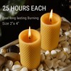 Pure Natural Beeswax Pillar Candles - Pack of 3 -