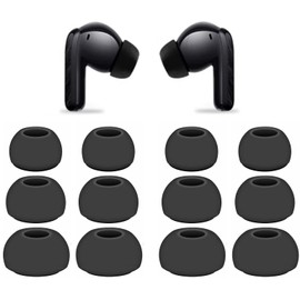 Replacement Earbuds Tips Silicone Ear Tips for Xiao-mi Red-mi Buds 5 Pro/Red-mi Buds 4 Pro/Red-mi Buds 5/Red-mi Buds 4, Fit in Case, Buds Eartips 6 Pairs S/M/L 3 Size,Black (Mi)