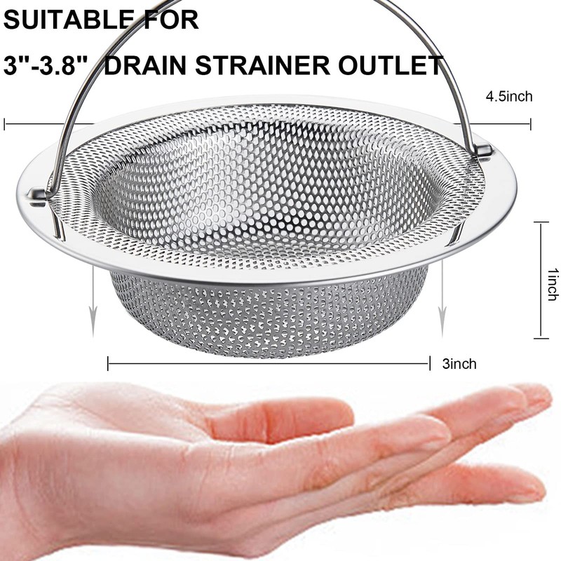 LASSHSWA Kitchen Sink Strainer Stainless Steel, Kitchen Sink Drain Strainer