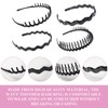 16 pcs Zig Zag Headband, Wave Shark Tooth Headband, Non