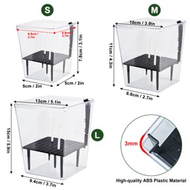IWNTWY Self Watering Pots Set, 3 Pack 5/4.1/2.7 Inch Self Watering Pot for Indoor Plants, Clear Flowers Pot Planter with Deep Reservoir for Spider Plant, Orchid, African Violet