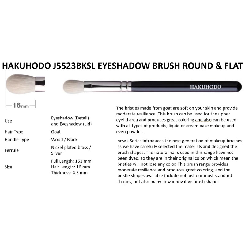 Cepillo de sombra de ojos de maquillaje artesanal Hakuhodo J5523