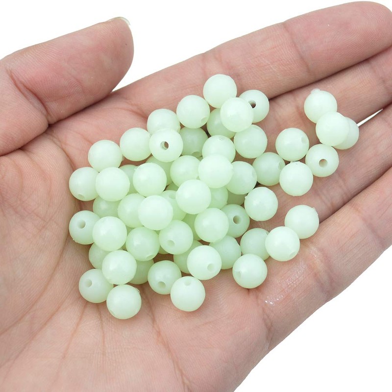 975pcs Assorted Plastic Round Fishing Beads Buffer Beads for Fishing