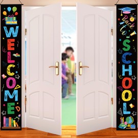 Back to School Vertical Banners 71x12in Welcome Banner for Classroom Door Back to School Porch Banner Ready to Learn First Day of School Decorations for Pre-School Primary Middle High School