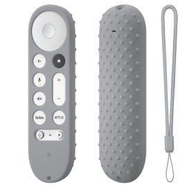 Silicone Cover Case for Google TV Streamer 4K Google TV (4K) Voice Remote 2024 Remote Cover Anti-Slipping Silicone Case (Grey)