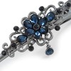 Large Midnight Blue Crystal Flower with Dangle Hair Beak Clip/Concord
