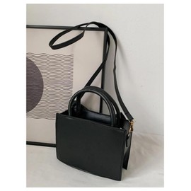 RoseSeek Women's Bow Knot Satchel Handbag Zipper Double Handle Elegant Small Shoulder Bags Black One Size