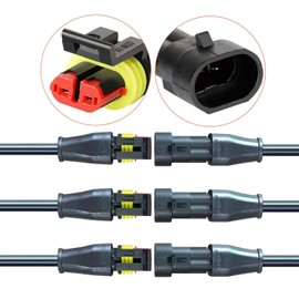 QOFOWIN 2Pin Connector Waterproof Connector,Male and Female 16 AWG 2 Wire Plug Auto Electrical Wire Connectors for car Truck, Boat and Other Wire Connection,Automotive Electrical Connections(3Pairs)