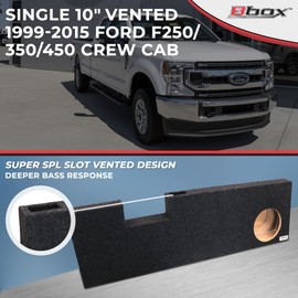 Bbox Accu-Tuned 10” Single Vented Subwoofer Enclosure - Subwoofer Box Improves Audio Quality, Sound & Bass - Fits 1999-2015 Ford F250/350/450 Crew Cab