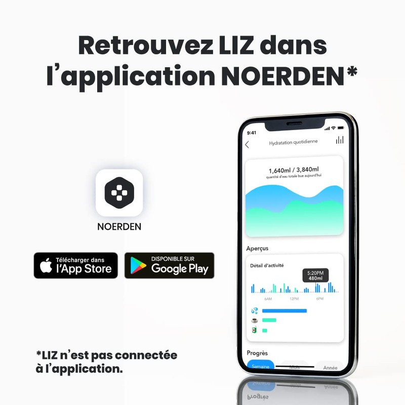 NOERDEN LIZ Smart Bottle スマート セルフクリーン ボトル UV除菌 温度お知らせ 水分補給リマインダー