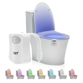 ZSZT Toilet Night Light Motion Sensor Activated by ZSZT, 8 Colors Changing Toilet Bowl Nightlight for Bathroom, Perfect for Using Toilet in Midnight, Funny Gift for your Kids