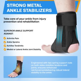 Healrecux Ankle Brace for Sprained Ankle Wrap, Ankle Support for Men Women, Foot Brace Ankle Stabilizer with Ankle Splint Support for Basketball, Volleyball, Sports - L